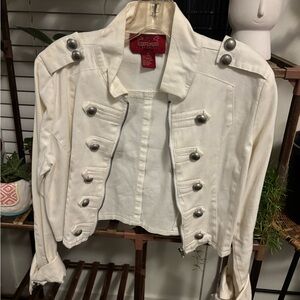 Paris Blues Cream Utility Jacket with Silver Buttons